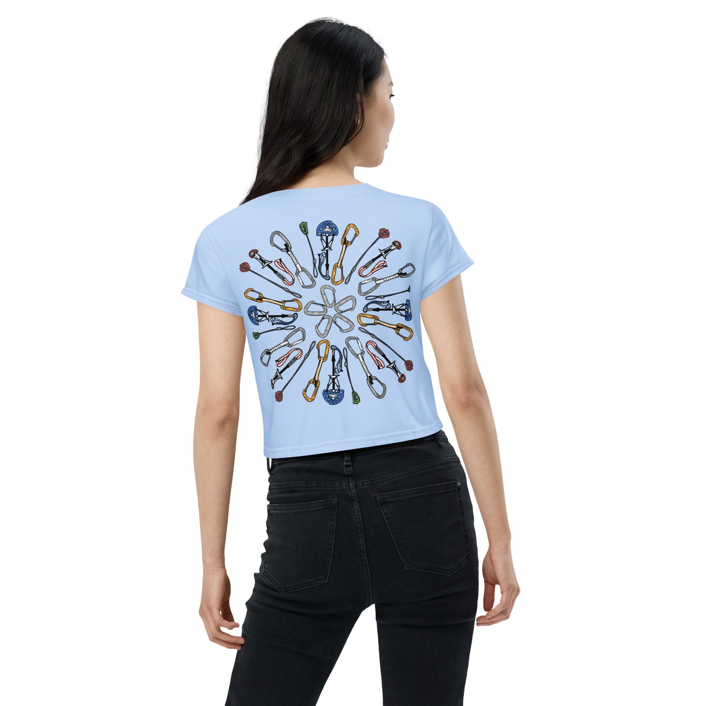 Gear Mandala - Crop Top - Blue