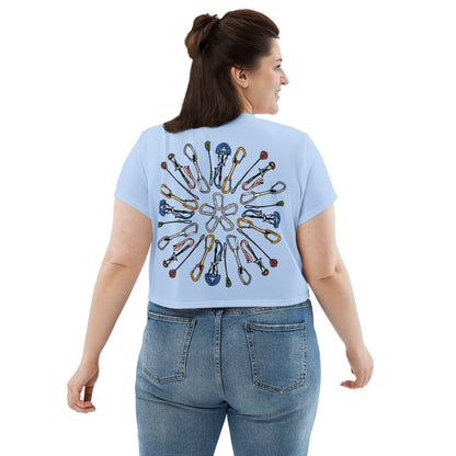 Gear Mandala - Crop Top - Blue