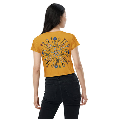 Gear Mandala - Crop Top - Gold